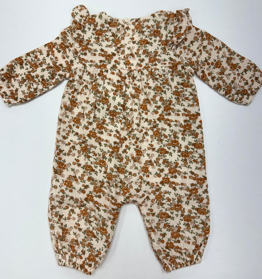 Prairie Calico- Ruffle Sleeve Romper