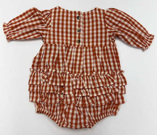 Classic Rust Gingham Woven l/s Bubble