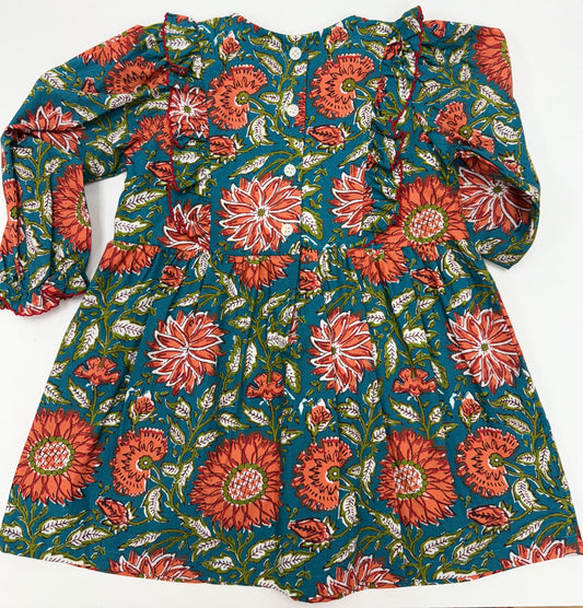 Fall Red Floral Dress