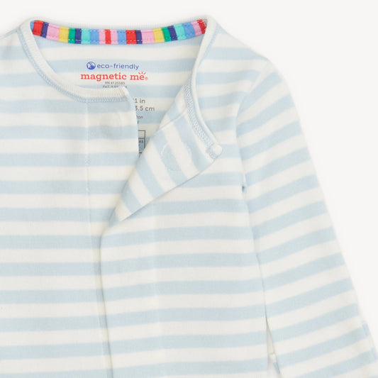 Blue Stripe Cotton Footie
