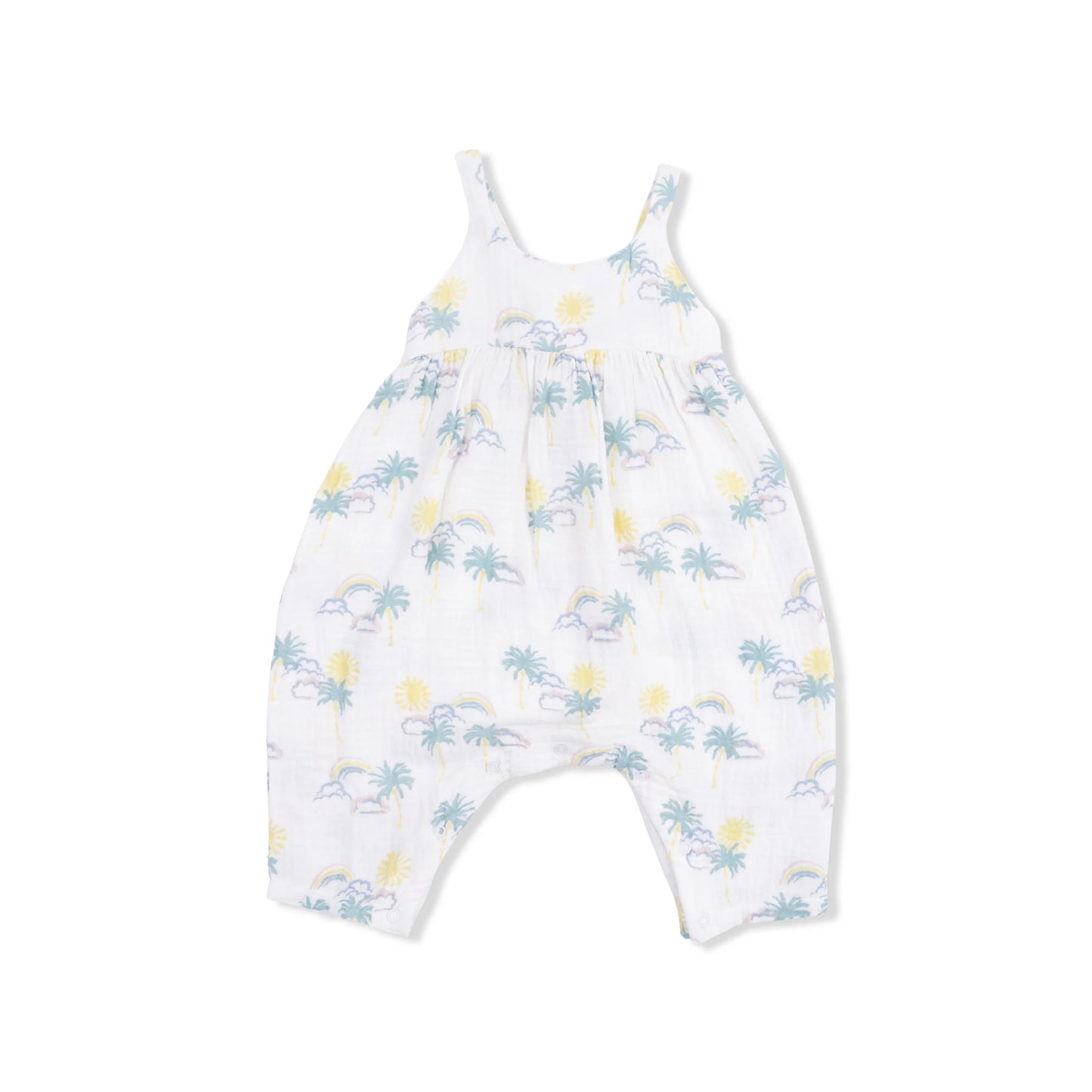 Palm Trees & Rainbows Tie Back Romper