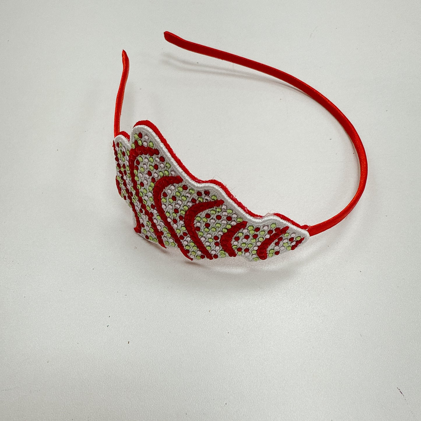 Red Christmas tree Rhinestone Patch Headband