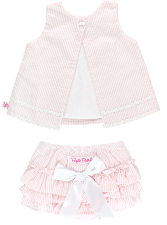 Swing Top & Bloomer Set - Pink Seersucker