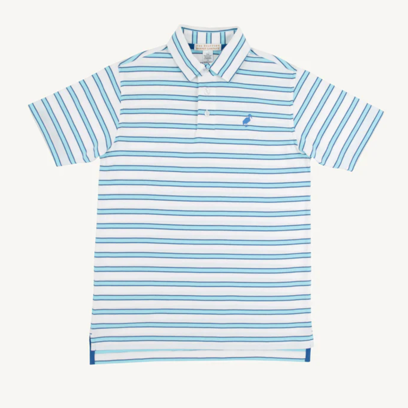 Prim & Proper SS Polo - Wht Belhaven Blue Stripe
