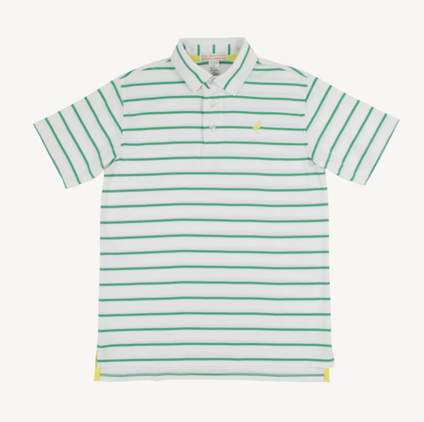 Prim & Proper Polo S/S - Gibson Green Stripe