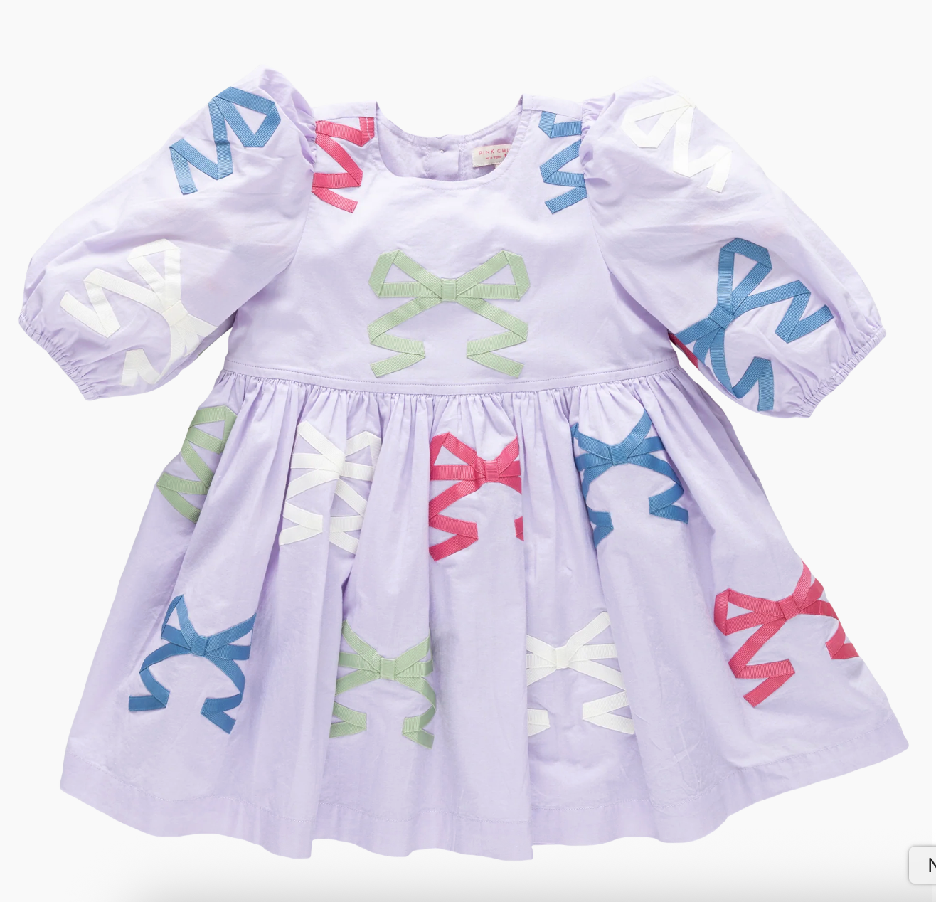 girls brooke dress- lavender multi bow