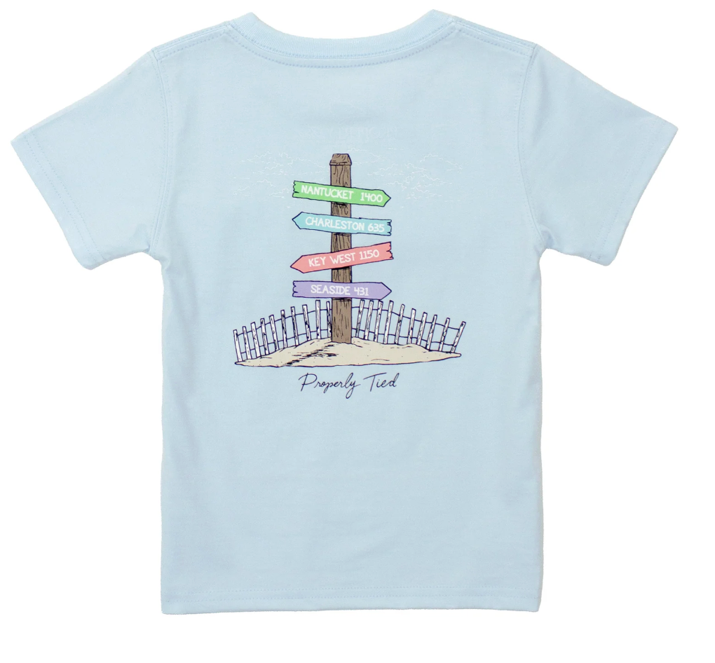 Girls S/S Beach Trip Tee - Periwinkle