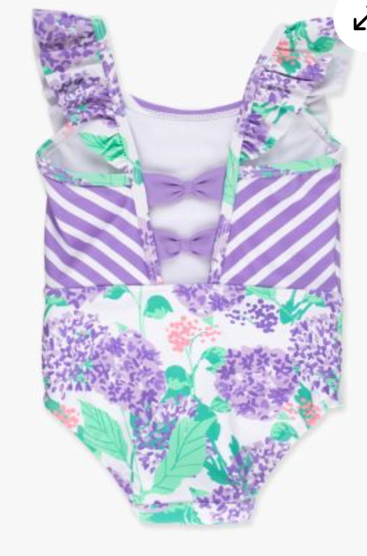 Purple Hydrangea Garden Pinafore 1pc swimsuit