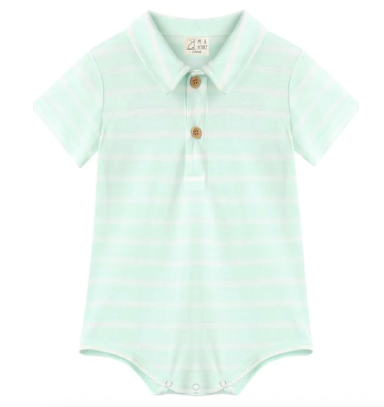 Jetty jersey onesie white and mint stripe