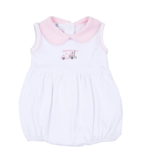 Little Golfer collared bubble- pink