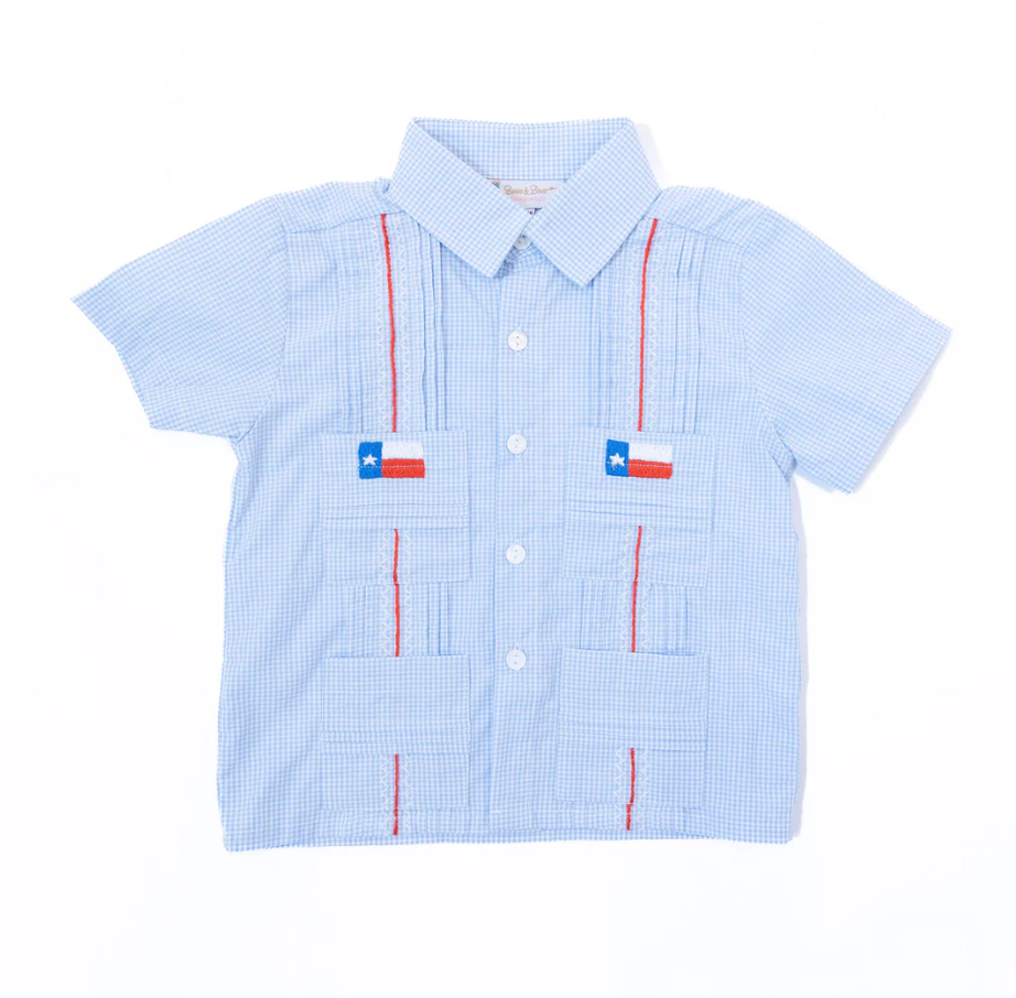 Boys Texas Flag Guayabera