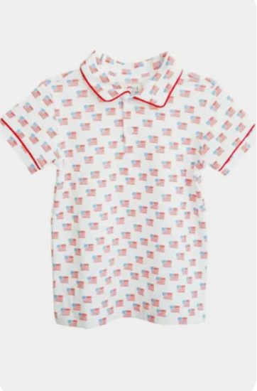 Red, white, and blue shep polo