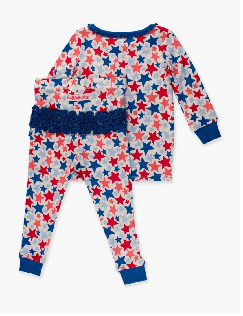 Star-Spangled Toddler Ruffle Long Sleeve Pajama Set