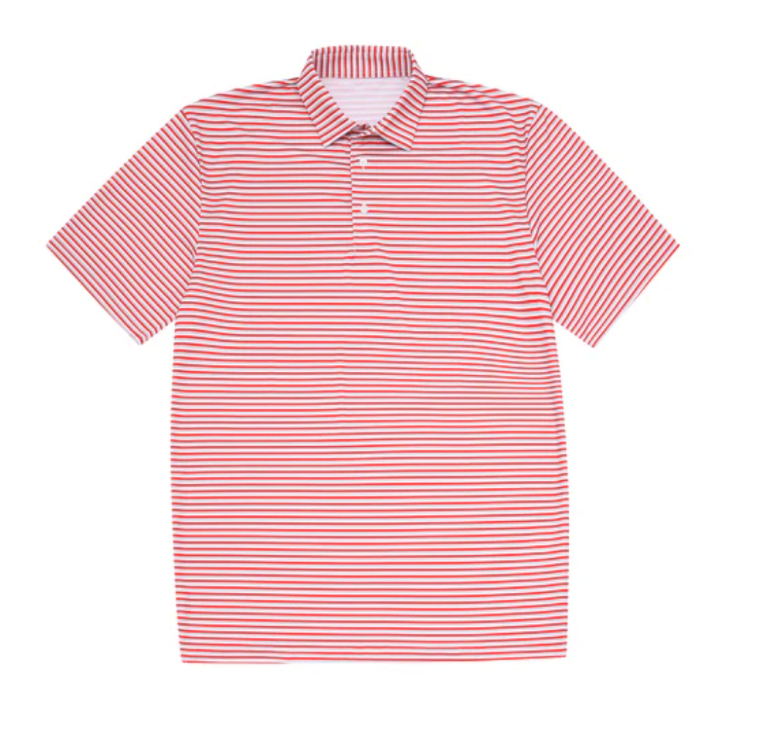 Meripex Red/White Stripe Polo