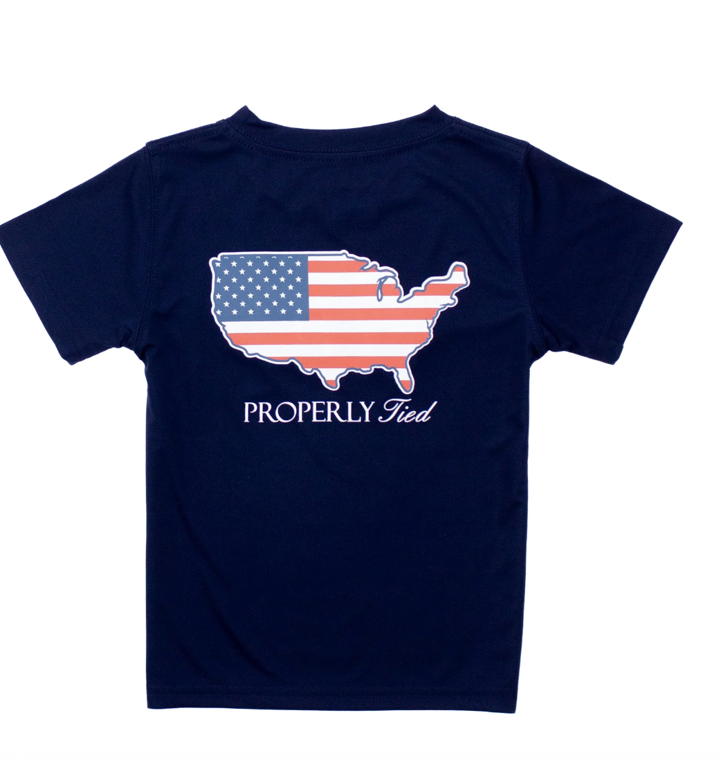 Boys Performance Tee SS Old Glory River Blue