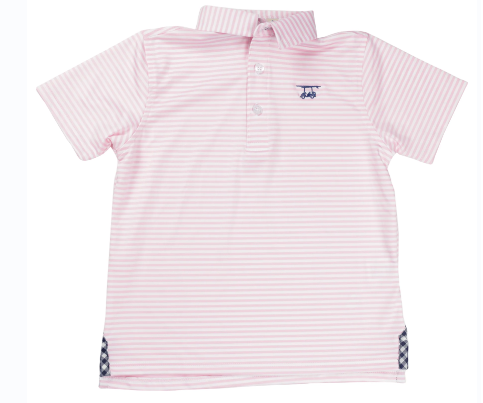 Albatross Polo - Blush / White Stripe
