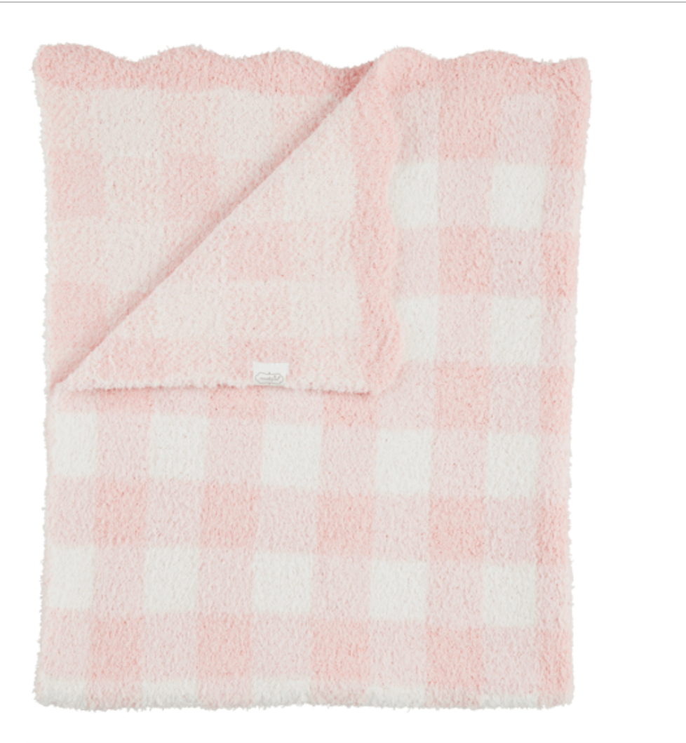 Pink Gingham Chenille Blanket