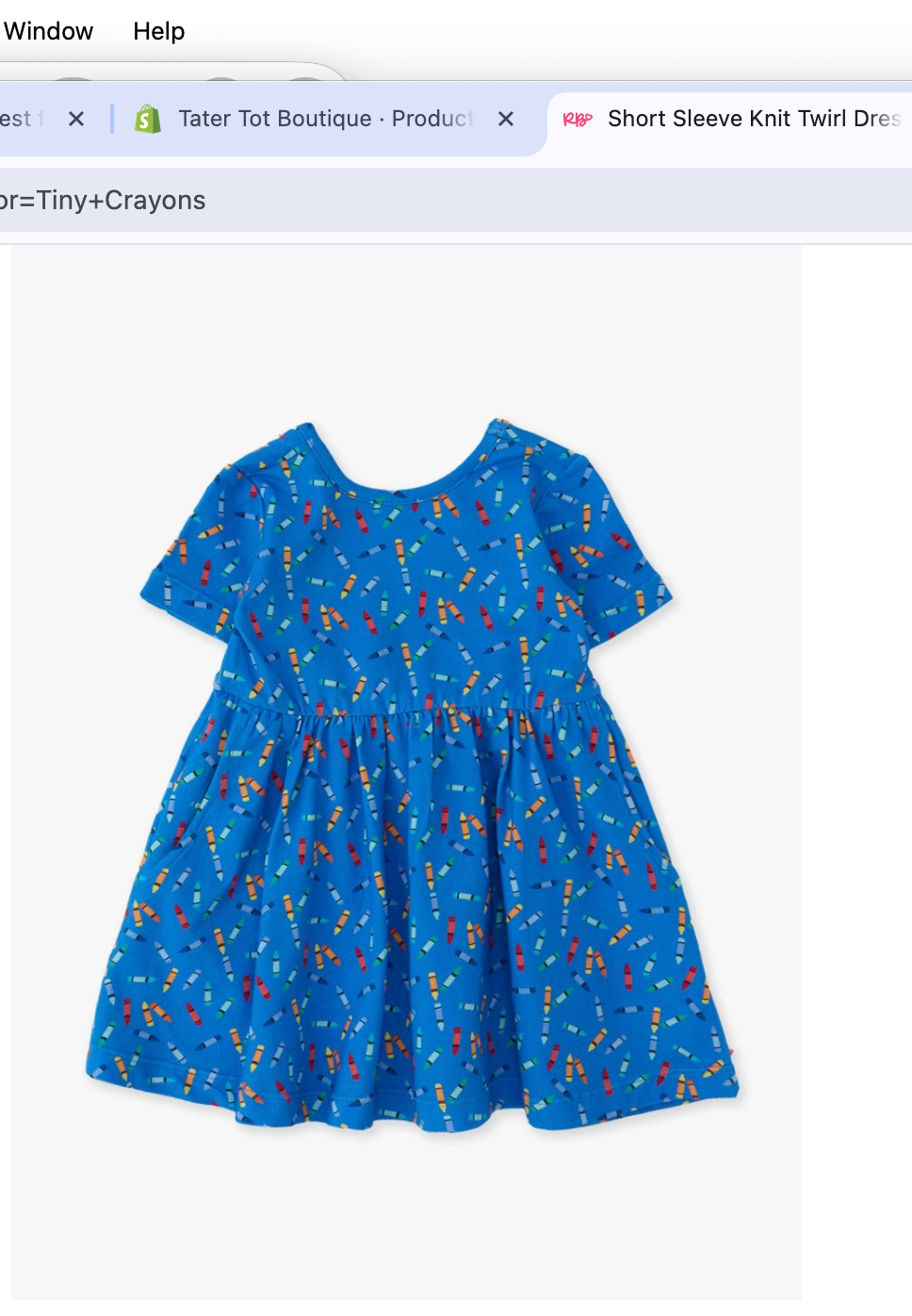 Tiny Crayons Knit Short Sleeve Twirl Dress