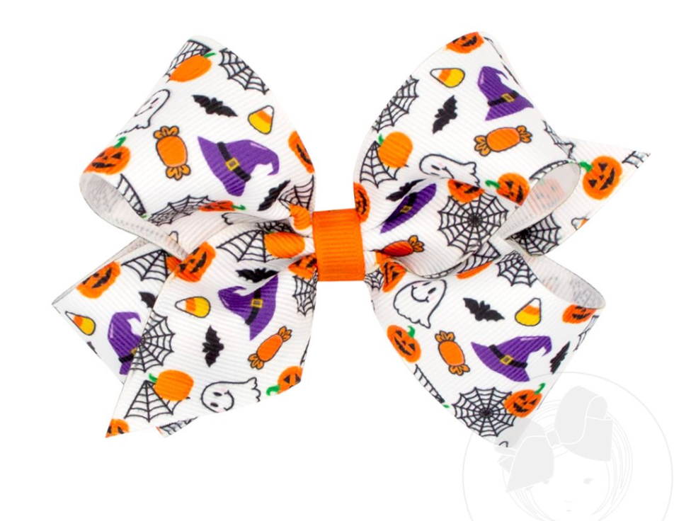 Medium Halloween Print Hair Bow
