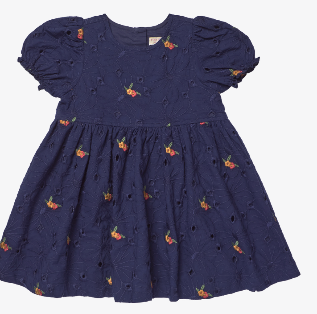 Girls Eliza Dress- Eyelet Embroidery