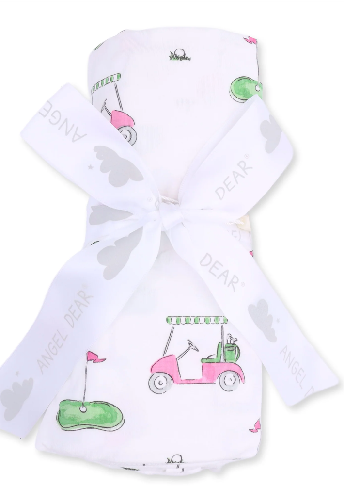 Golf Carts Pink Swaddle Blanket