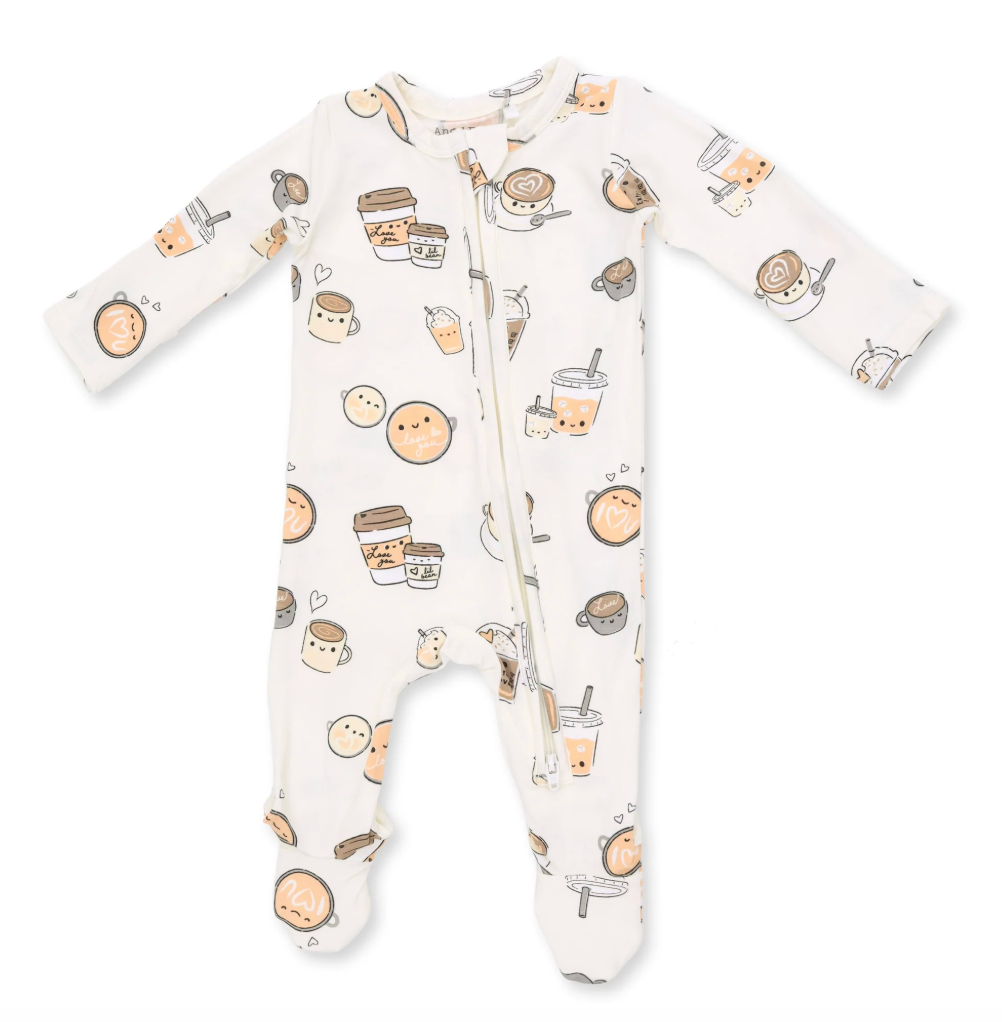 Love You A Latte 2 Way Zipper Footie