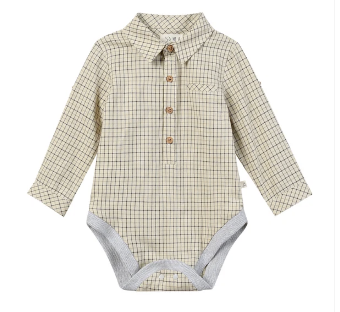 Jasper Cream Country plaid Woven Onesie