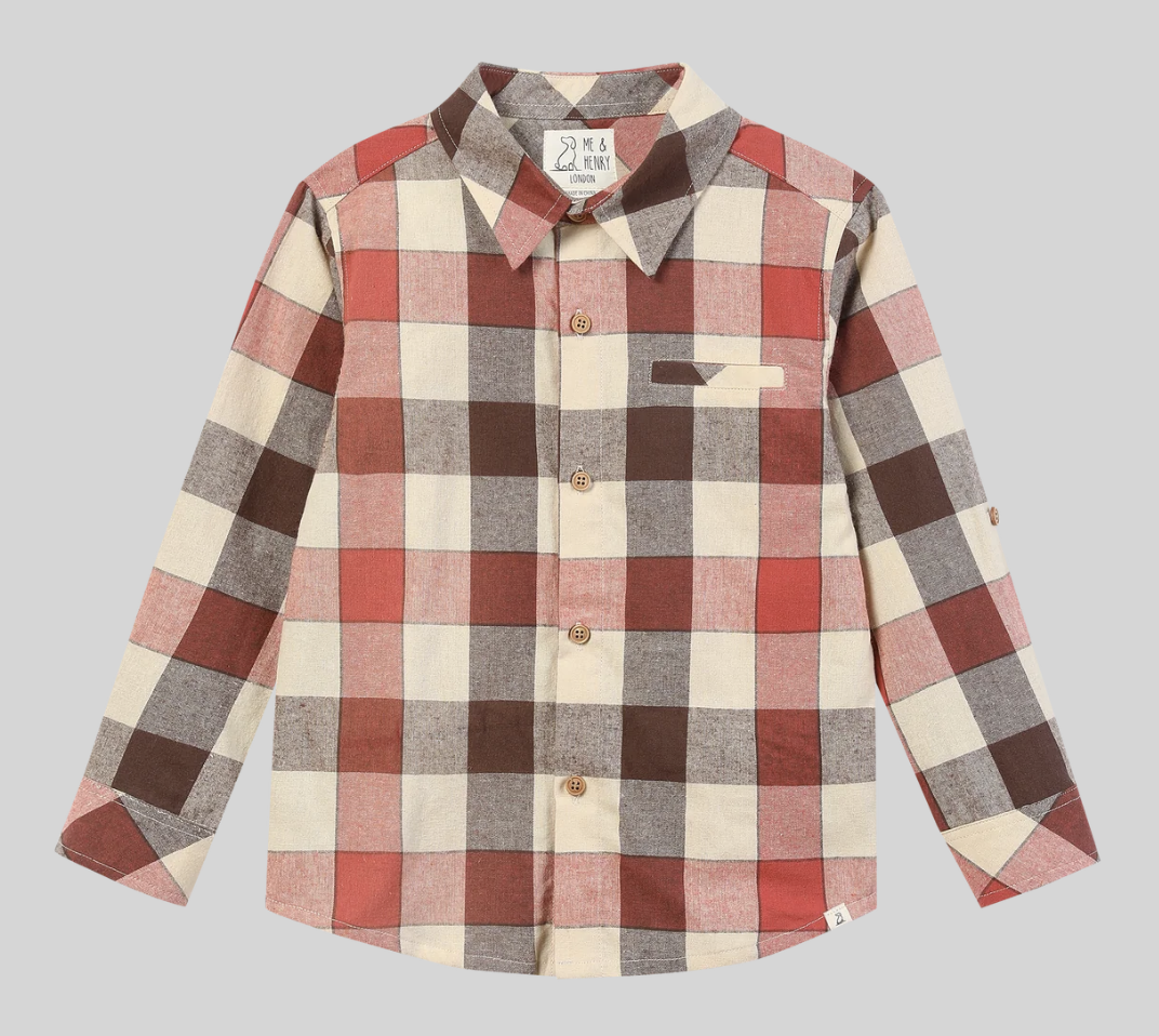 Atwood woven rust/cream large plaid