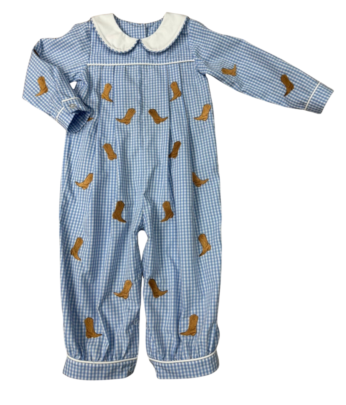 Boot Confetti Collared Romper