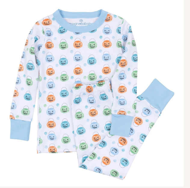 Pumpkin Party L/S Pajamas - Blue
