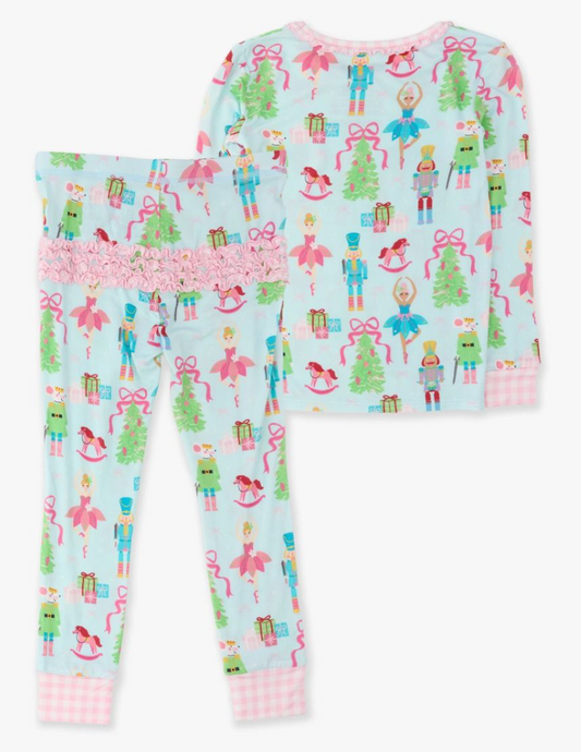 Nutcracker Wishes Ruffle L/S PJ Set - Bamboo Viscose