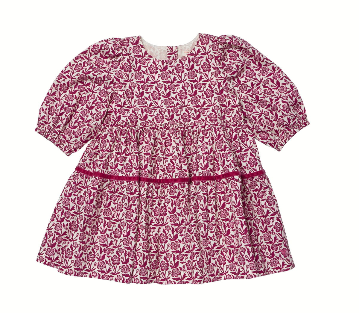 Girls Maribelle Dress Burgundy Climbing Floral