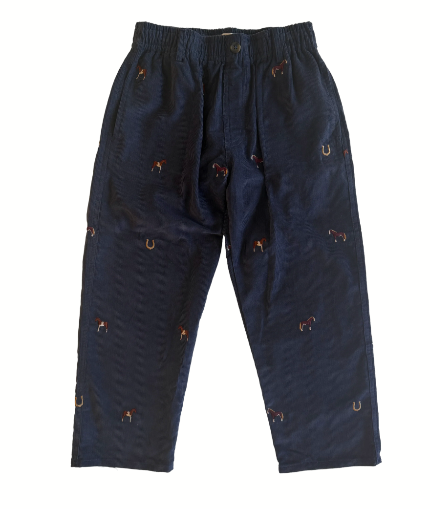 Boys Jackson Pant Navy Horse Embroidery