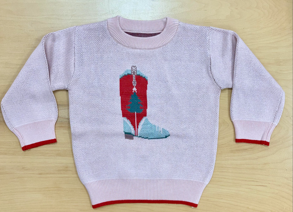 Lulu Sweater Holiday Boots - Pink