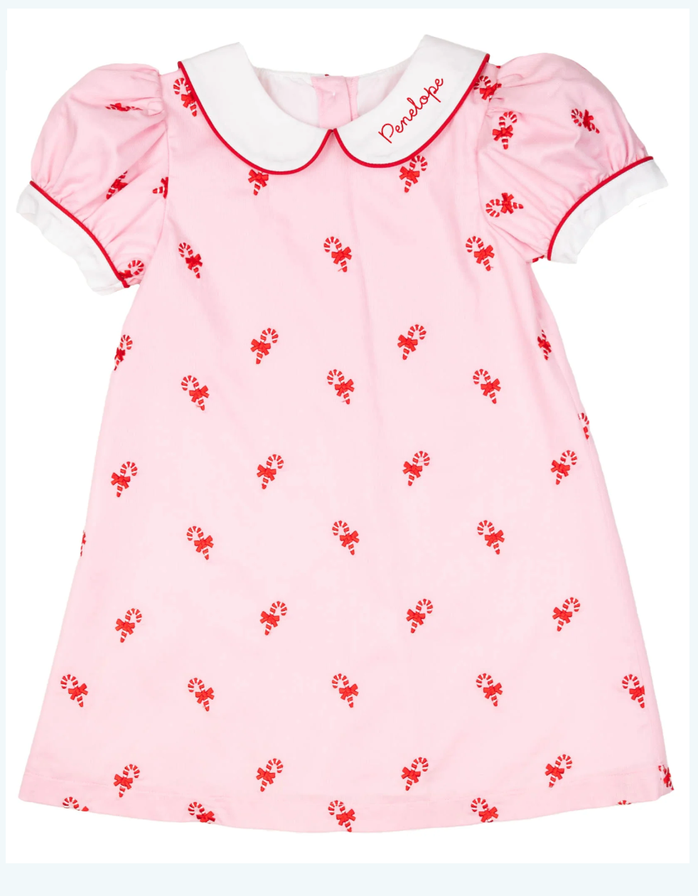 Candy Cane Pink Embroidered Dress