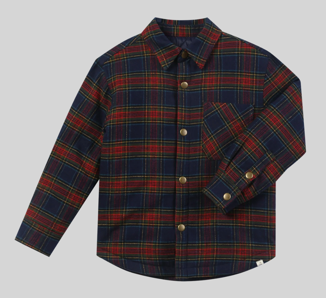 HIKER navy plaid padded jacket