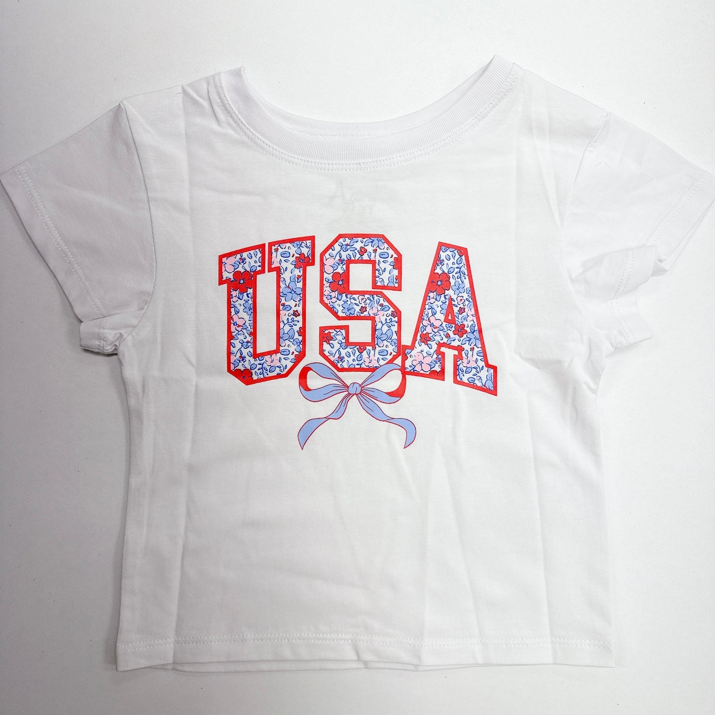 American Floral USA White Boxy Tee