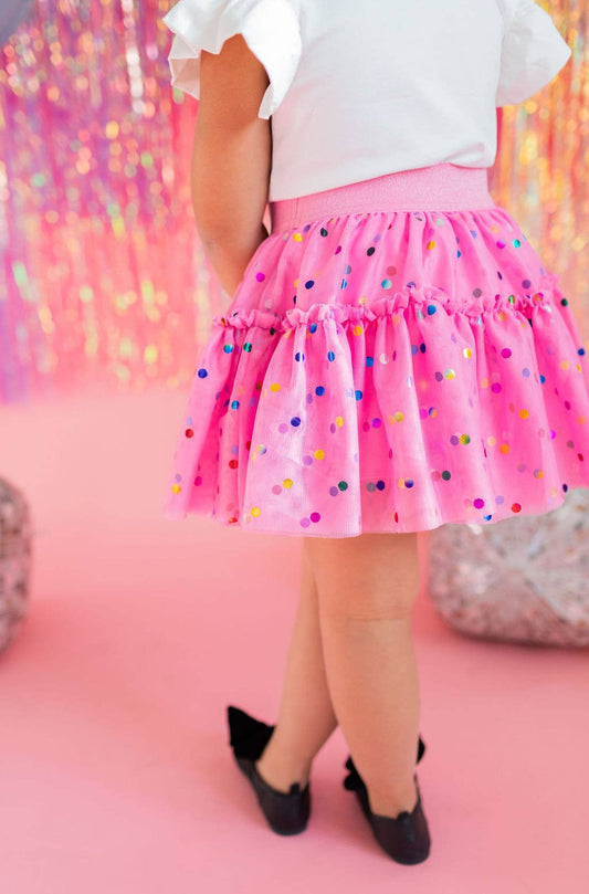Confetti Tulle Skirt in Pink