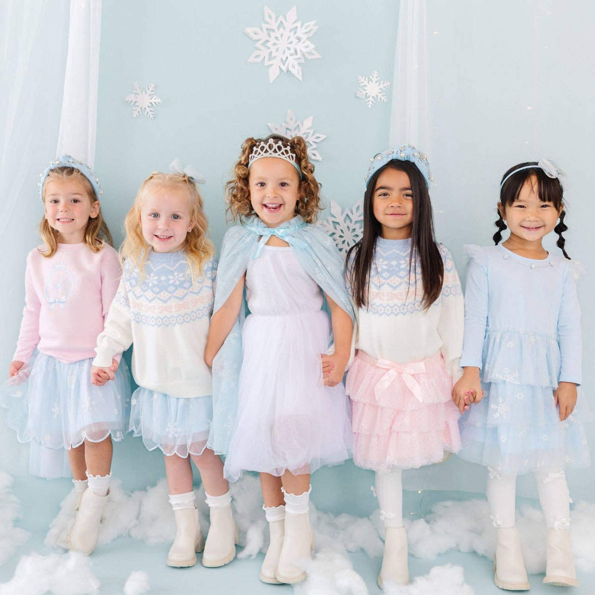 Glitter Snowflake Scalloped Tutu Skirt - Kids Clothing