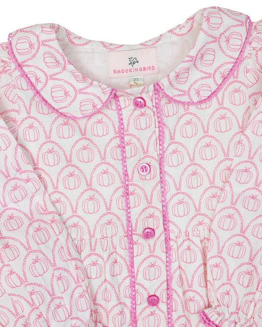 Pumpkin Scallop Print Dress