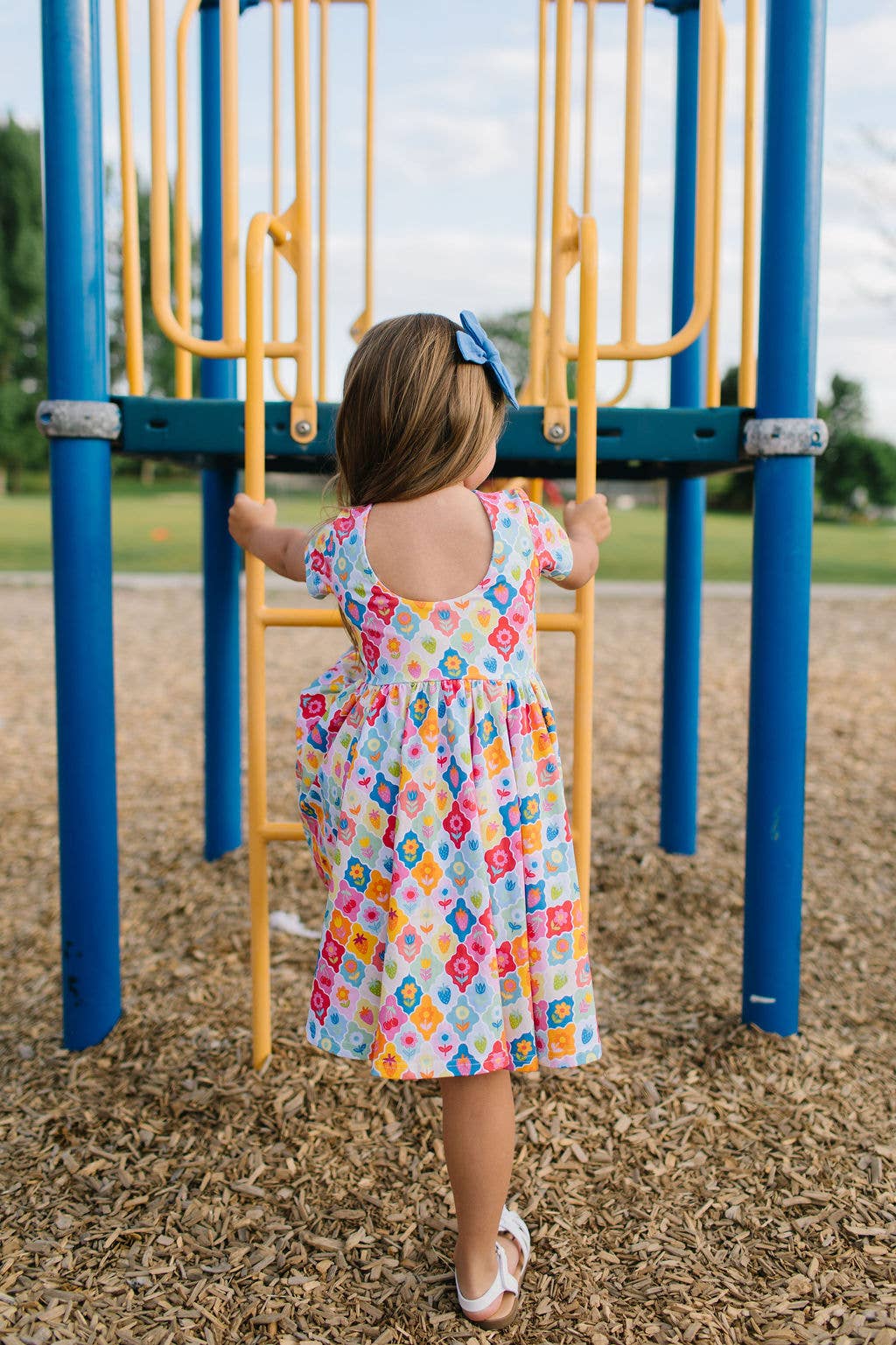 Classic Twirl Dress in Sunshine Tile