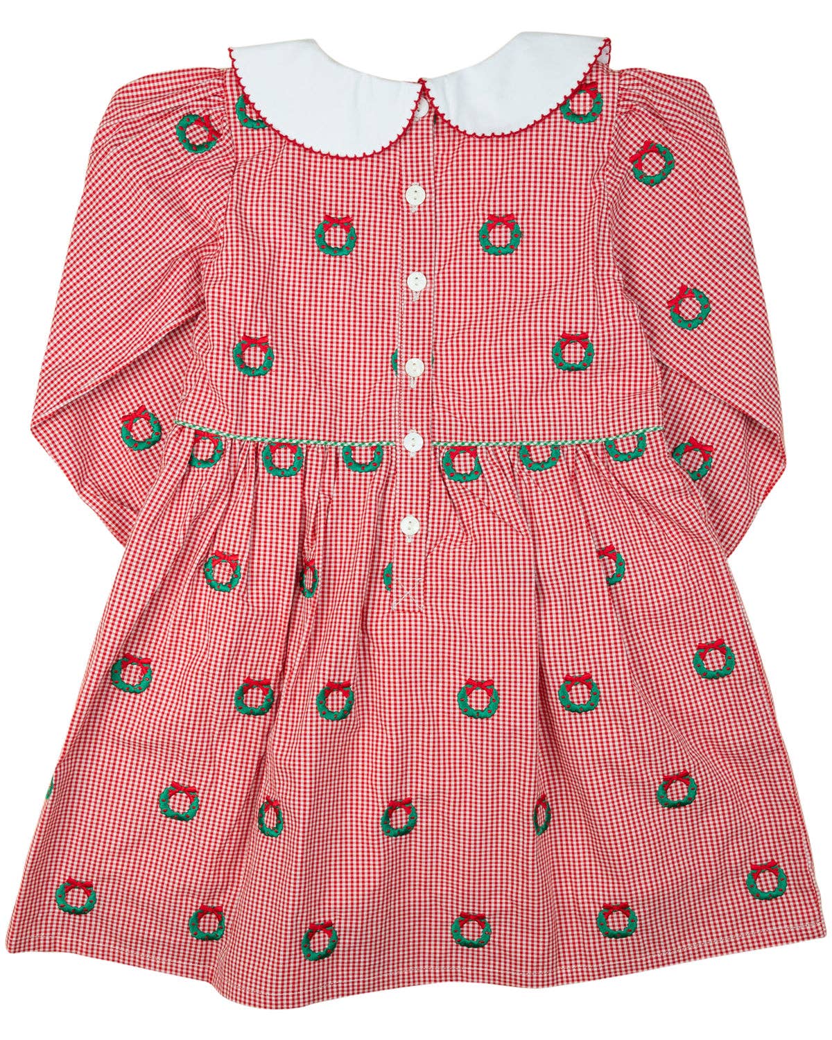 Christmas Wreaths Embroidered Dress