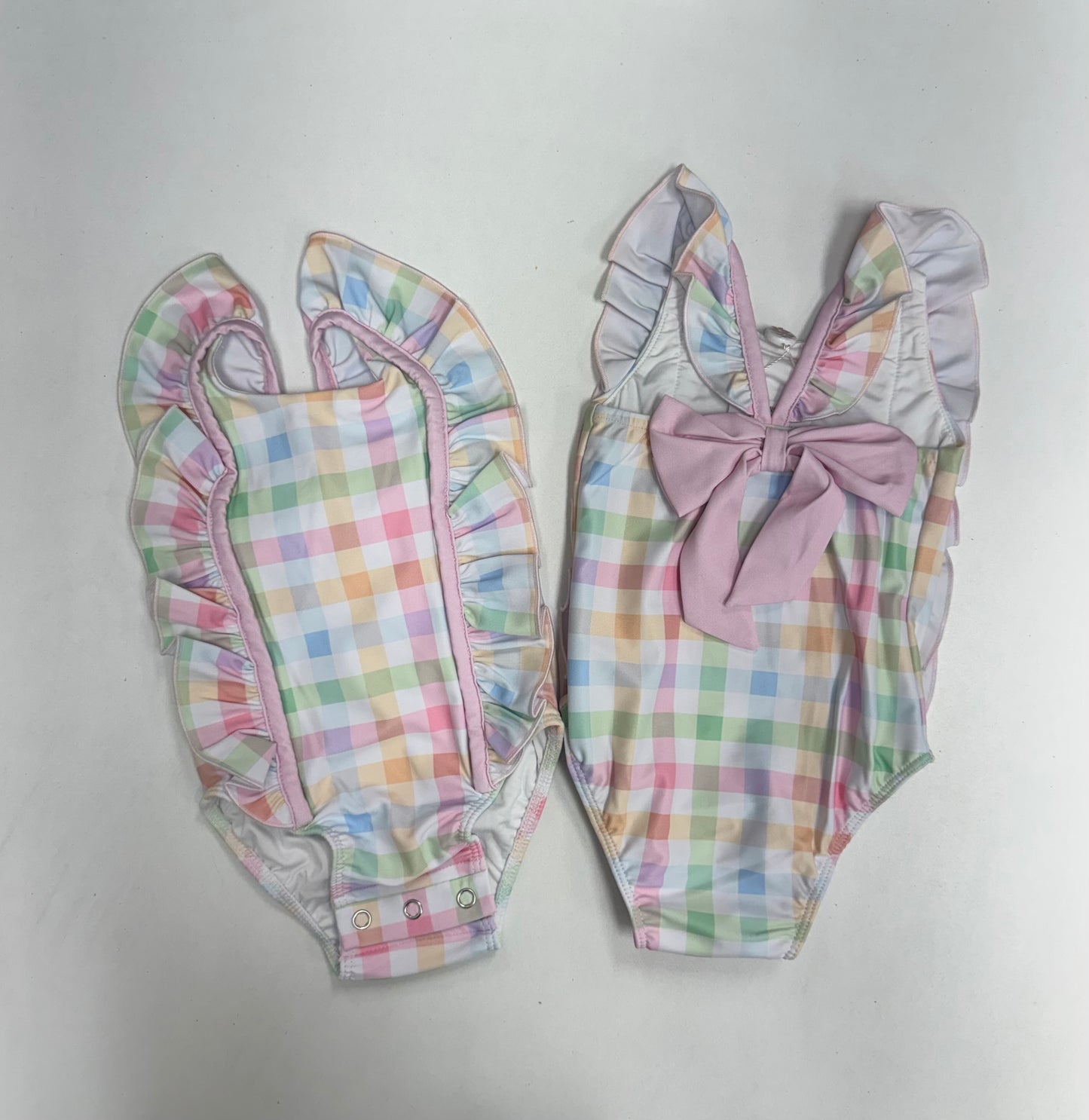 One Piece Swimsuit - Pastel Plaid