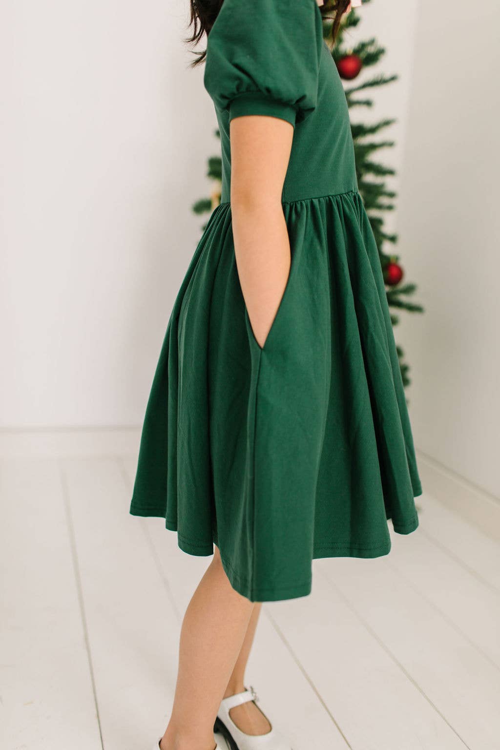 Puff Twirl in Evergreen | Girls Twirl Dress