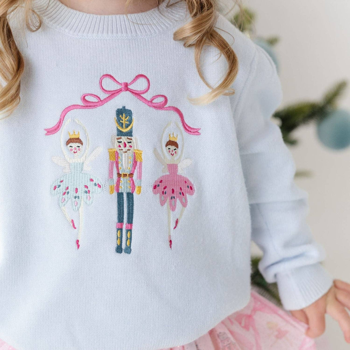 Nutcracker Embroidered Christmas Sweater - Kids Clothing