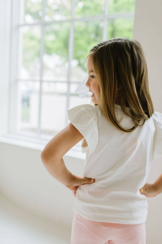 Flutter Tee in White | Summer 26 delivery | girls tshirt