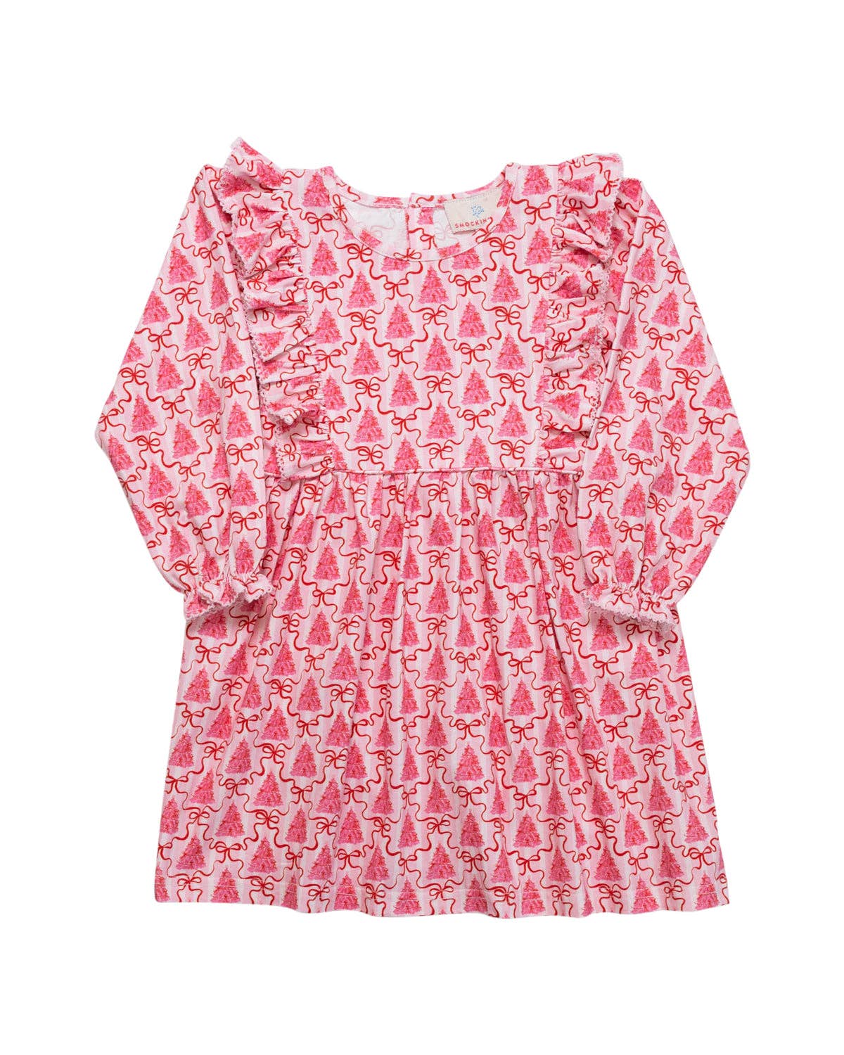 Pink Bottle Brush Trees Knit Dress