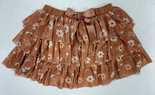 Ditsy Fall Floral Tiered Tulle Skirt