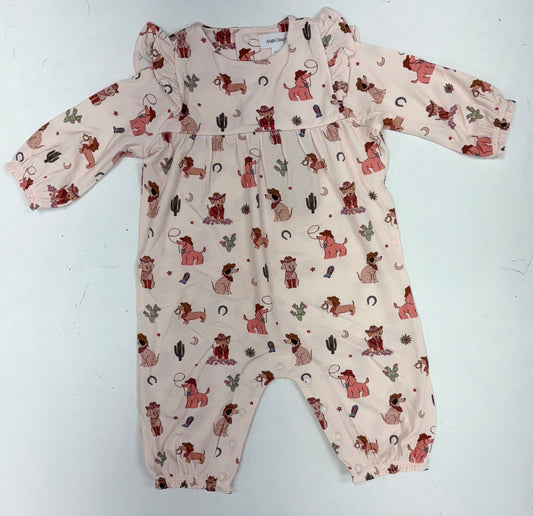Cowgirl Dogs Ruffle Romper