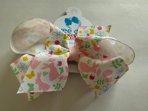 Med Pink bunny Print Bow
